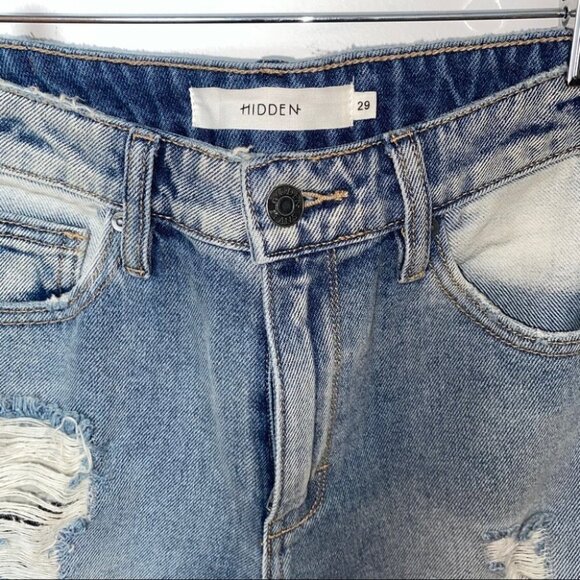 Hidden Distressed Two-Toned High-Waist Jeans - Picture 7 of 13